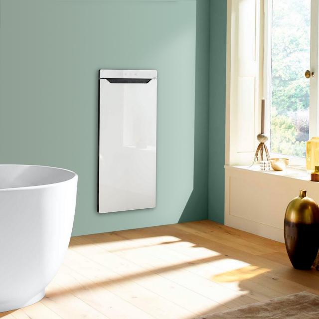 Zehnder Zenia thermal comfort unit for concealed mounting, purely electric white, hinged right