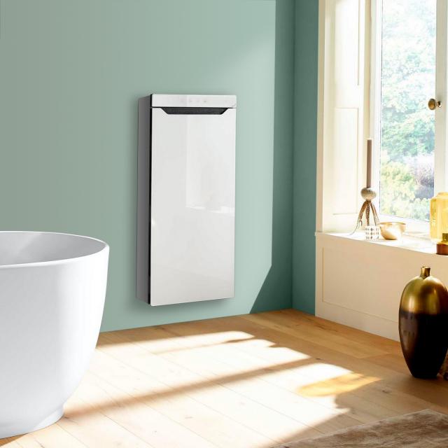 Zehnder Zenia thermal comfort unit for surface mounting, purely electric white, hinged right